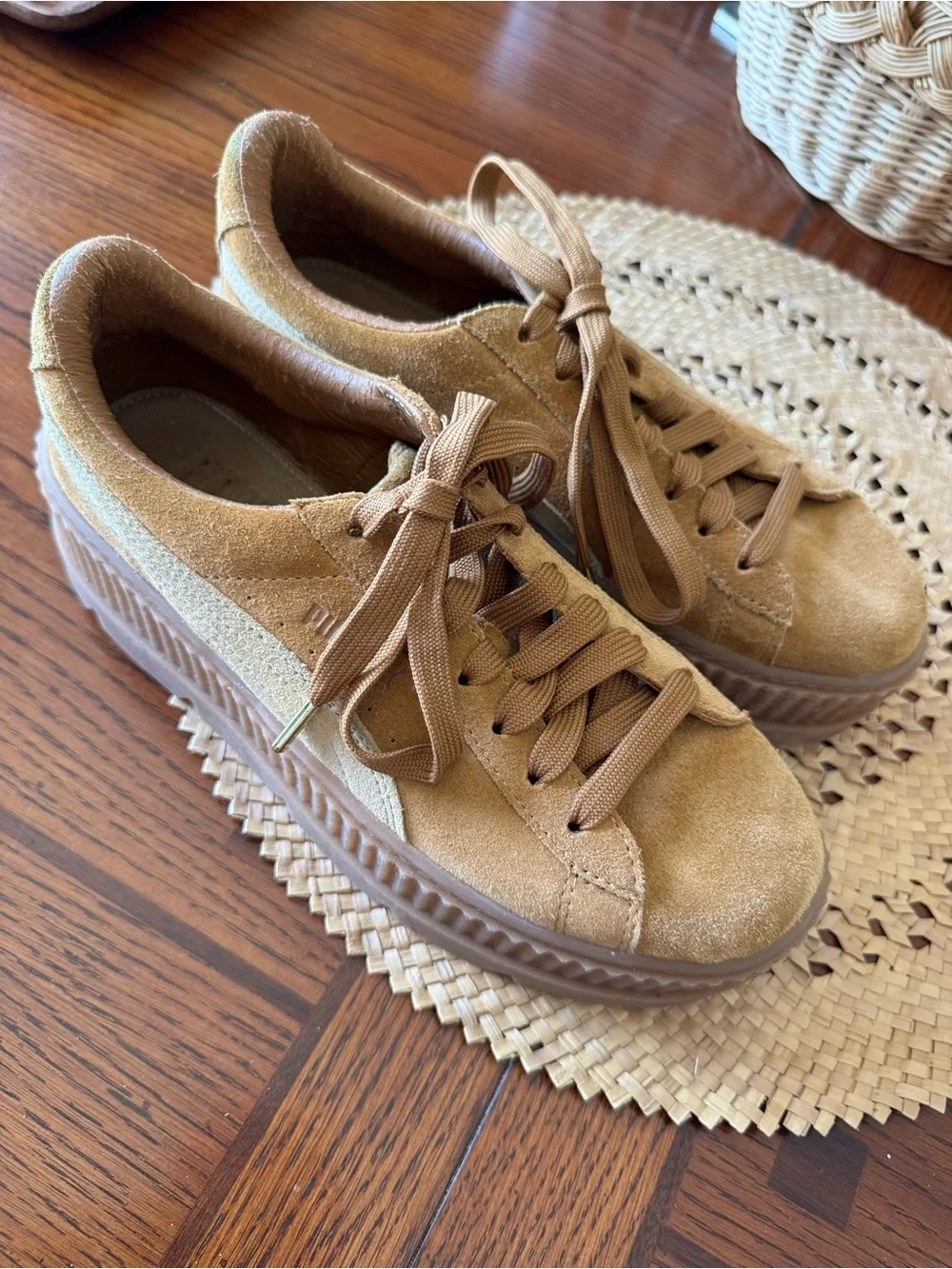 Fenty Rihanna X Puma Sz 9 Cleated Creeper Brown Suede Platform Sneakers Women’s